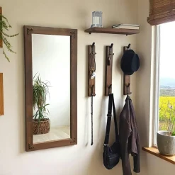 HILO Miroirs|Vestiaire mural - 1 miroir, 3 portemanteaux, 1 étagère