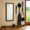 HILO Miroirs|Vestiaire mural avec miroir - 3 portemanteaux en bois