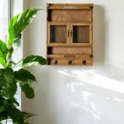 LAMPHUN Univers Déco·Vintage|Meubles D'Entrée·Portemanteaux|Vestiaire mural vintage 3 crochets 2 portes