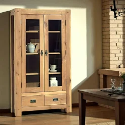 Fjord Vaisseliers Scandinaves|Vaisseliers Scandinaves|Vitrine colonne chêne massif