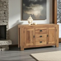 Fjord Vaisseliers Scandinaves|Vaisseliers Scandinaves|Vitrine colonne chêne massif